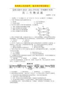 安徽省师大附中10-11学年高二下学期期中考