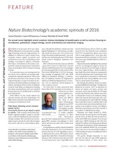 nbt.3847-Nature Biotechnology´s academic spinouts of 2016