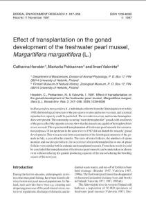 Effect of transplantation on the gonad development of …