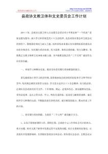 县政协文教卫体和文史委员会工作计划