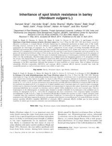 Inheritance of spot blotch resistance in barley ( Hordeum…