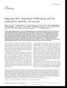 ncb3518-Regulated IRE1-dependent mRNA decay sets the threshold for dendritic cell survival