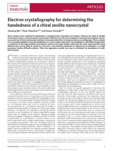nmat4890-Electron crystallography for determining the handedness of a chiral zeolite nanocrystal