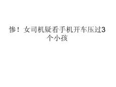 慘女司機(jī)疑看手機(jī)開(kāi)車(chē)壓過(guò)3個(gè)小孩資料