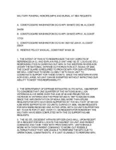 MILITARY FUNERAL HONORS (MFH) AND BURIAL AT SEA REQUESTS