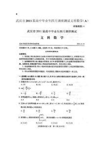 武汉市2011届高三四月调考文科数学及答案(A)