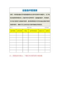 設(shè)備備件管理表