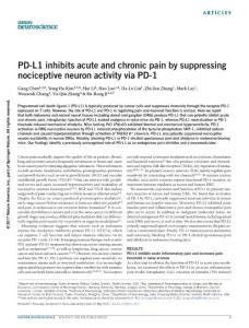 nn.4571-PD-L1 inhibits acute and chronic pain by suppressing nociceptive neuron activity via PD-1