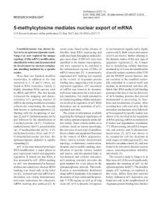 cr201773a-5-methylcytosine mediates nuclear export of mRNA
