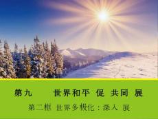 【政治】9.2《世界多極化：不可逆轉》課件1(人教版必修2)創新