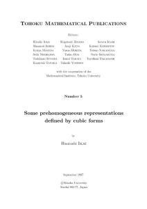 No005 (September 1997) Hisatoshi Ikai,Some prehomogeneous representations defined by cubic forms