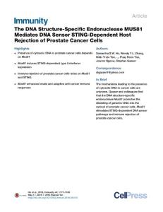 Immunity_2016_The-DNA-Structure-Specific-Endonuclease-MUS81-Mediates-DNA-Sensor-STING-Dependent-Host-Rejection-of-Prostate-Cancer-Cells