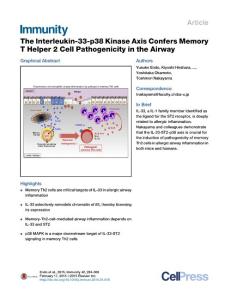 Immunity_2015_The-Interleukin-33-p38-Kinase-Axis-Confers-Memory-T-Helper-2-Cell-Pathogenicity-in-the-Airway