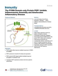 Immunity_2015_The-PYRIN-Domain-only-Protein-POP1-Inhibits-Inflammasome-Assembly-and-Ameliorates-Inflammatory-Disease