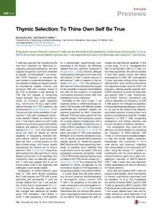 Immunity_2015_Thymic-Selection-To-Thine-Own-Self-Be-True