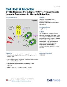 Cell-Host-Microbe_2016_STING-Requires-the-Adaptor-TRIF-to-Trigger-Innate-Immune-Responses-to-Microbial-Infection
