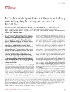 nbt.3907-Computational design of trimeric influenza-neutralizing proteins targeting the hemagglutinin receptor binding site