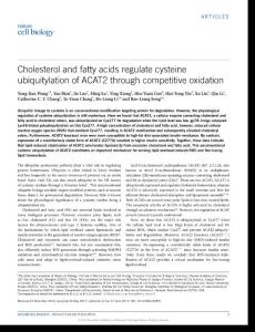 ncb3551-Cholesterol and fatty acids regulate cysteine ubiquitylation of ACAT2 through competitive oxidation