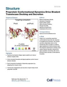 Structure-2017-Preprotein Conformational Dynamics Drive Bivalent Translocase Docking and Secretion