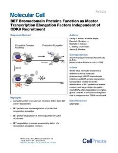 Molecular-Cell_2017_BET-Bromodomain-Proteins-Function-as-Master-Transcription-Elongation-Factors-Independent-of-CDK9-Recruitment