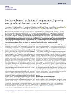 nsmb.3426-Mechanochemical evolution of the giant muscle protein titin as inferred from resurrected proteins