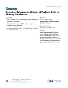 Neuron_2017_Selective-Optogenetic-Control-of-Purkinje-Cells-in-Monkey-Cerebellum