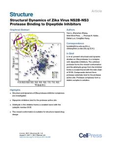 Structure-2017-Structural Dynamics of Zika Virus NS2B-NS3 Protease Binding to Dipeptide Inhibitors