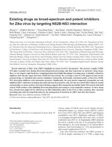 cr201788a-Existing drugs as broad-spectrum and potent inhibitors for Zika virus by targeting NS2B-NS3 interaction