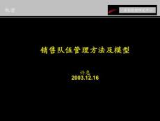 銷售隊(duì)伍管理方法及模型