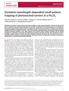 nmat4936-Excitation-wavelength-dependent small polaron trapping of photoexcited carriers in α-Fe2O3