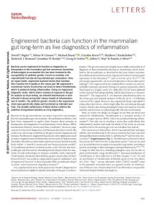 nbt.3879-Engineered bacteria can function in the mammalian gut long-term as live diagnostics of inflammation