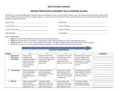 SEATTLE PUBLIC SCHOOLS BRIDGES-PREREQUISITE …
