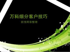 萬科細分客戶技巧