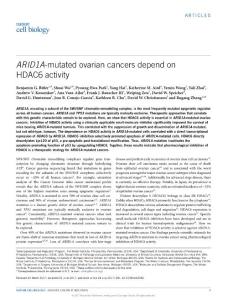 ncb3582-ARID1A-mutated ovarian cancers depend on HDAC6 activity-article