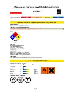 Section 1 - CHEMICAL PRODUCT AND COMPANY …