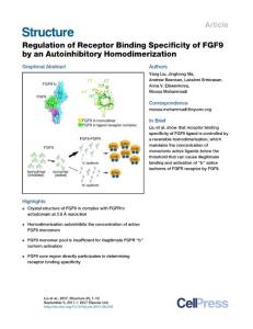 Structure_2017_Regulation-of-Receptor-Binding-Specificity-of-FGF9-by-an-Autoinhibitory-Homodimerization