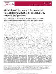 nmat4946-Modulation of thermal and thermoelectric transport in individual carbon nanotubes by fullerene encapsulation