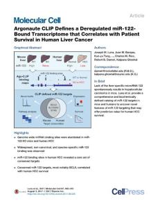 Molecular-Cell_2017_Argonaute-CLIP-Defines-a-Deregulated-miR-122-Bound-Transcriptome-that-Correlates-with-Patient-Survival-in-Human-Liver-Cancer
