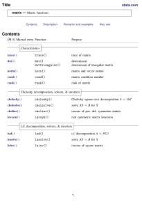Title stata.com matrix — Matrix functions