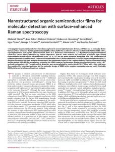 nmat4957-Nanostructured organic semiconductor films for molecular detection with surface-enhanced Raman spectroscopy
