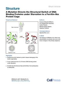 Structure_2017_A-Mutation-Directs-the-Structural-Switch-of-DNA-Binding-Proteins-under-Starvation-to-a-Ferritin-like-Protein-Cage
