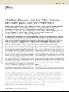 ng.3940-A Children´s Oncology Group and TARGET initiative exploring the genetic landscape of Wilms tumor