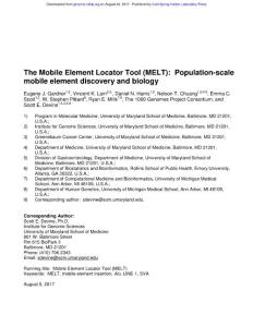 Genome Res.-2017-Gardner-The Mobile Element Locator Tool (MELT) Population-scale mobile element discovery and biology