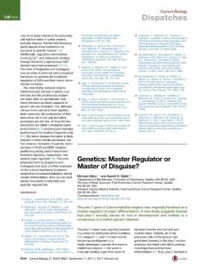 Current-Biology_2017_Genetics-Master-Regulator-or-Master-of-Disguise-