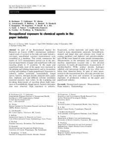 occupational exposure to chemical agents in the paper industry