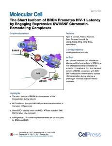 The-Short-Isoform-of-BRD4-Promotes-HIV-1-Latency-by-Engaging-Repressive-SWI-SNF-Chromatin-Remodeling-Complexes_2017_Molecular-Cell