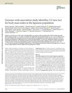ng.3951-Genome-wide association study identifies 112 new loci for body mass index in the Japanese population