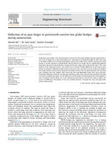 deflection of in-span hinges in prestressed concrete box girder bridges during construction