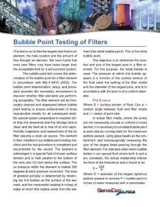bubble point testing of filters