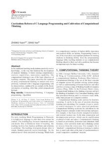 curriculum reform of c language programming and cultivation of computational thinking